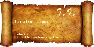 Tiroler Irma névjegykártya